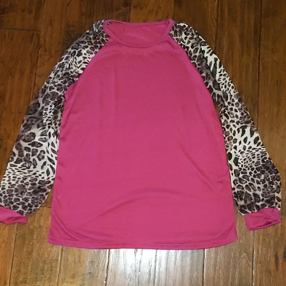 Leopard/Pink Long Sleeved Shirt